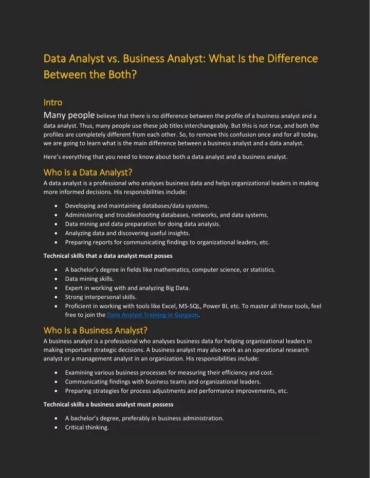 data analyst vs business analyst what