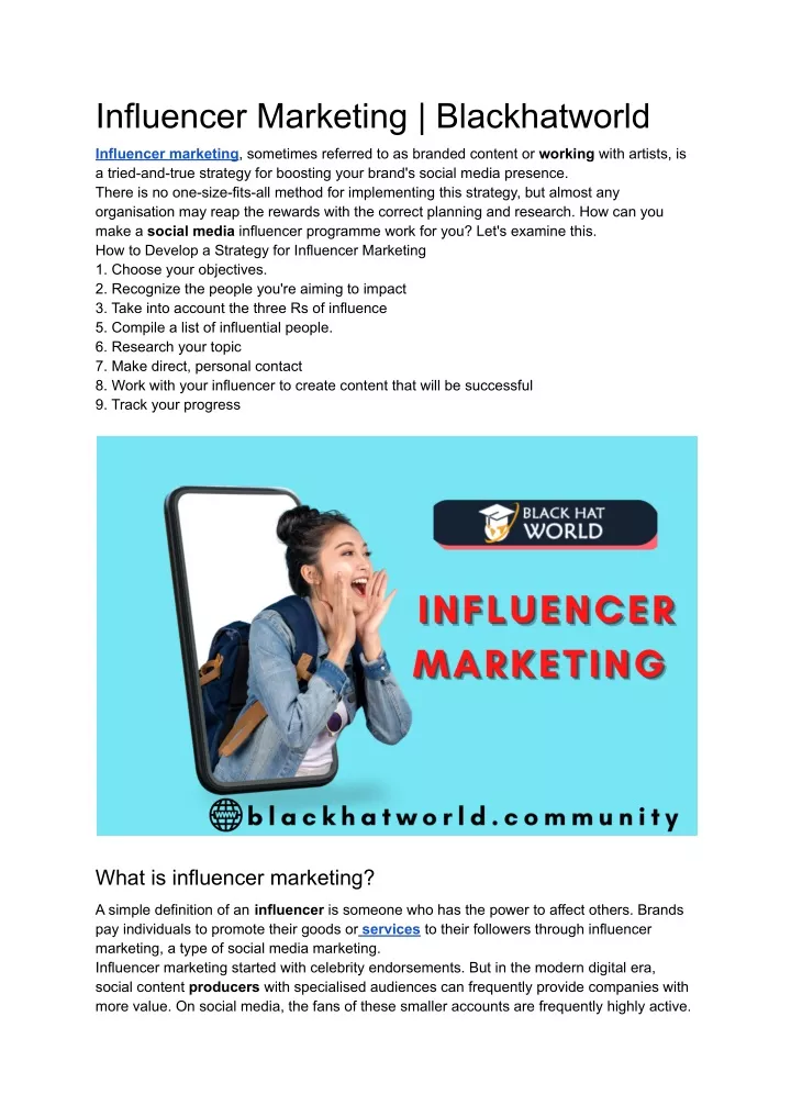 influencer marketing blackhatworld