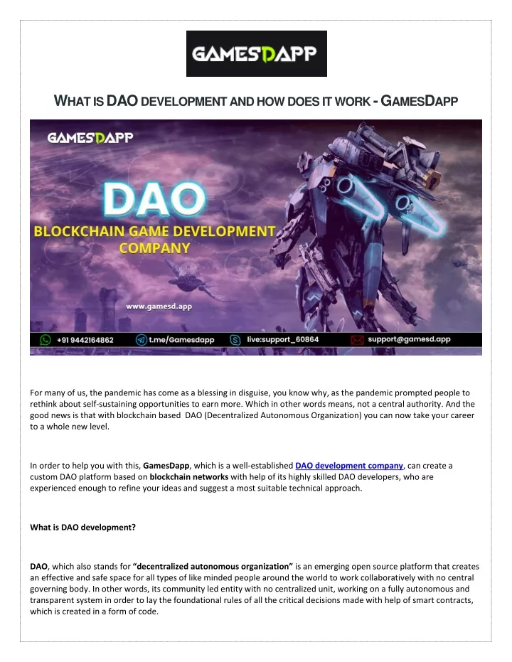 w hat is dao development and how does it work