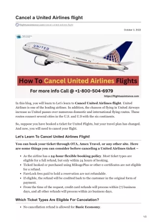 flightsassistance.com-Cancel a United Airlines flight