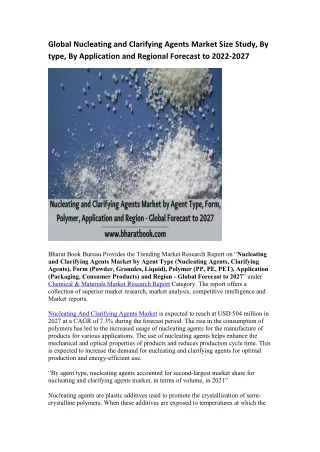 global nucleating and clarifying agents market