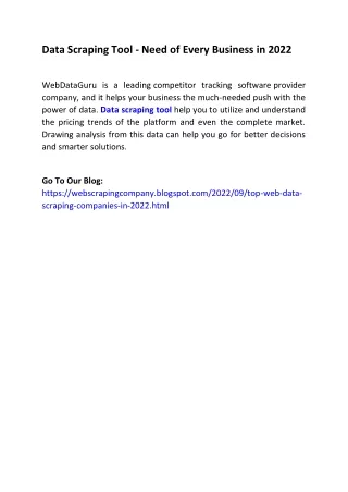 data scraping tool need of every business in 2022