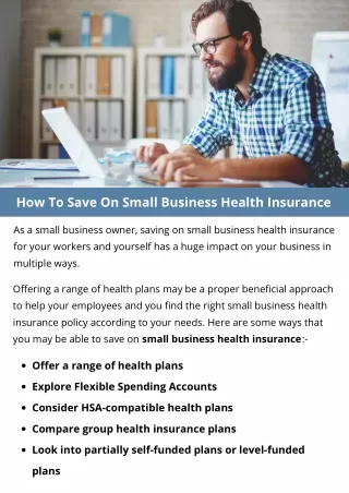 how to save on small business health insurance