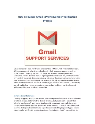 How to bypass gmail's phone number verification process