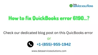 How to fix QuickBooks error 6190. [Solved]
