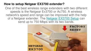 How to setup Netgear EX3700 extender