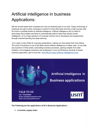 artificial intelligence in business applications
