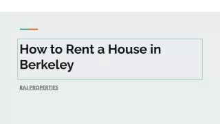 How to Rent a House in Berkeley