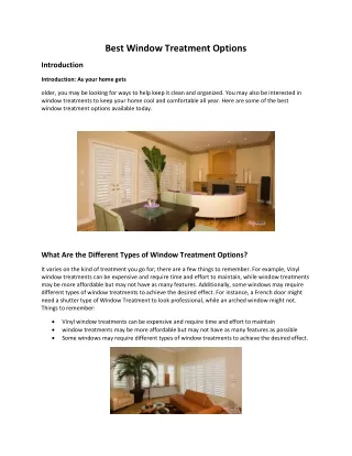 Best Window Treatment Options