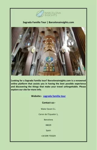 Sagrada Familia Tour | Barcelonainsights.com