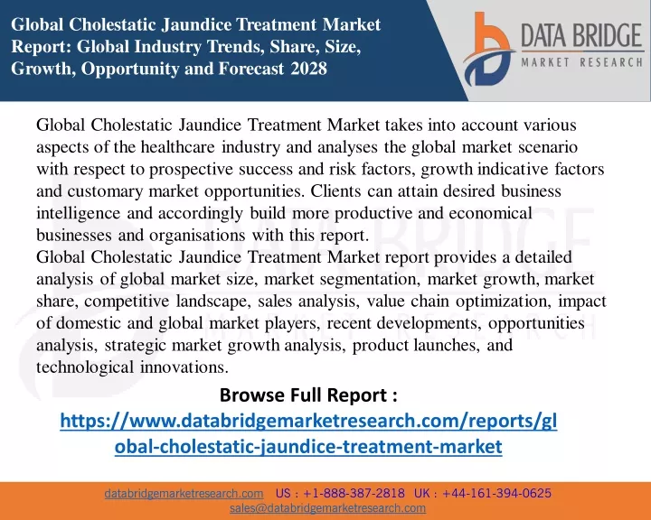 global cholestatic jaundice treatment market