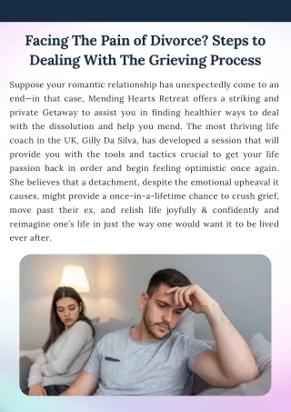 Facing The Pain of Divorce Steps to Dealing With The Grieving Process