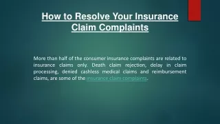 How to Resolve Your Insurance Claim Complaints