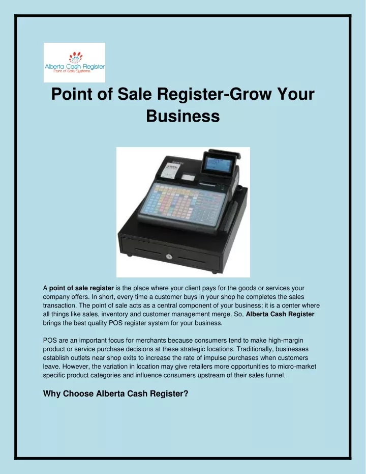 point of sale register grow your business