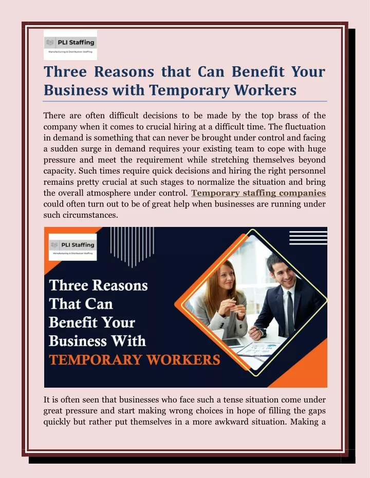 three reasons that can benefit your business with