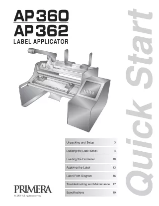 AP360/62 Label Applicators by Primera
