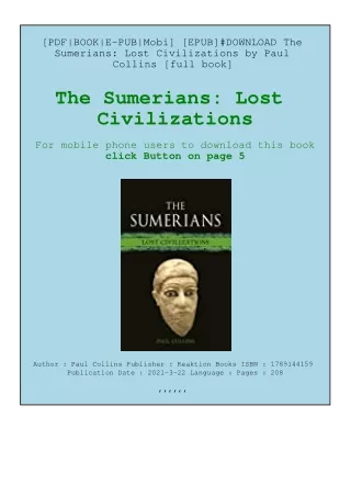 [EPUB]#DOWNLOAD The Sumerians Lost Civilizations  by Paul Collins