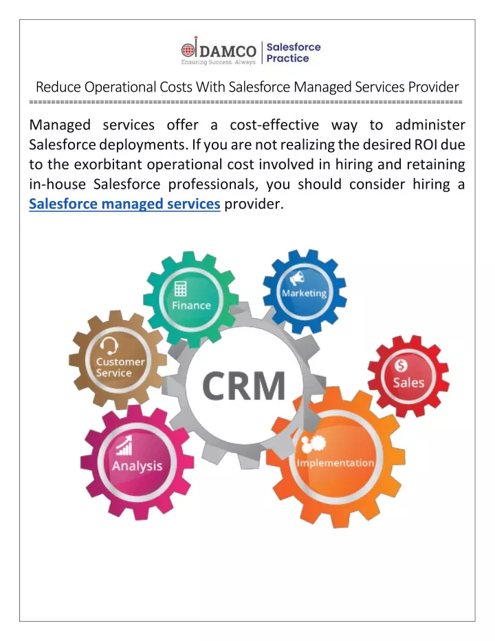 reduce operational costs with salesforce managed