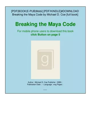 [PDF/KINDLE]#DOWNLOAD Breaking the Maya Code  by Michael D. Coe