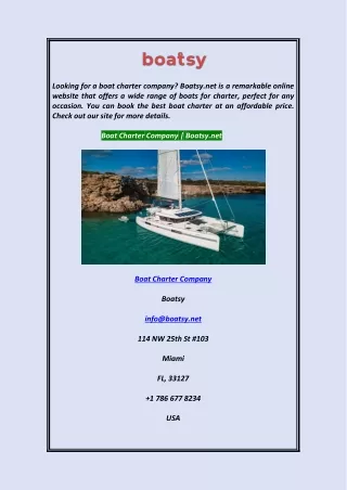 Boat Charter Company  Boatsy.net