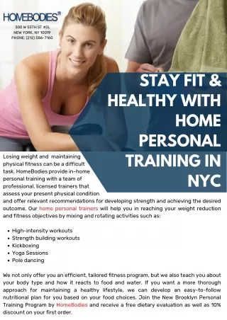 Stay Fit & Healthy with Home Personal Training in NYC