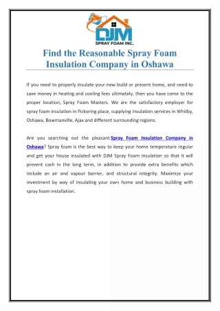 find the reasonable spray foam insulation company