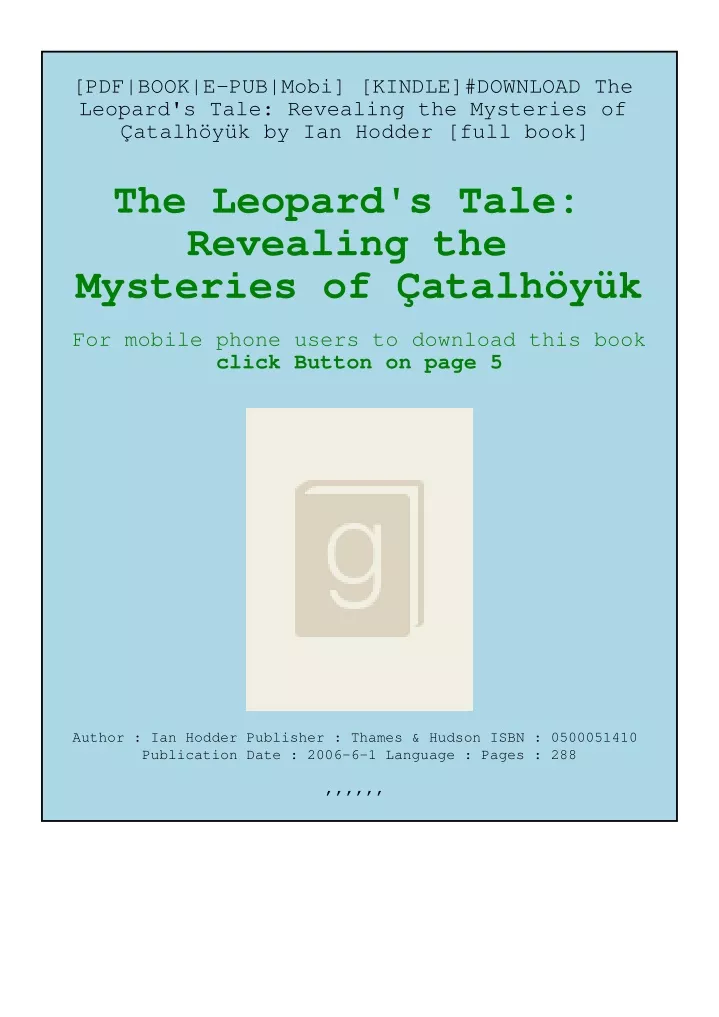 pdf book e pub mobi kindle download the leopard