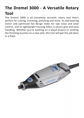 the dremel 3000 a versatile rotary tool