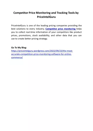 competitor price monitoring and tracking tools
