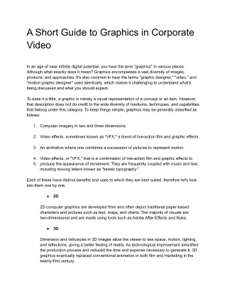 a short guide to graphics in corporate video