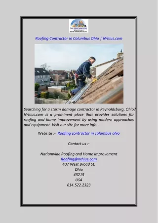 Roofing Contractor in Columbus Ohio Nrhius.com