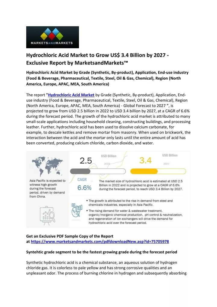 hydrochloric acid market to grow us 3 4 billion