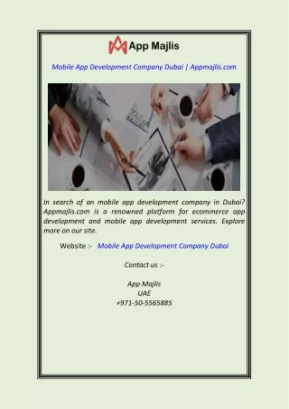 Mobile App Development Company Dubai  Appmajlis.com