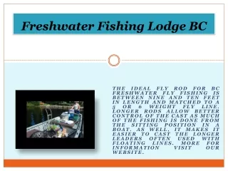 Freshwater Fishing Lodge BC