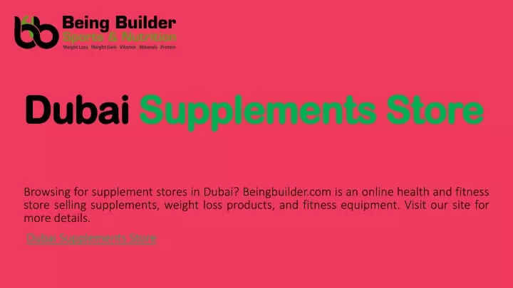 dubai supplements store