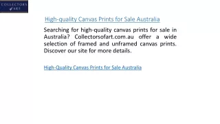 High-quality Canvas Prints for Sale Australia Collectorsofart.com.au