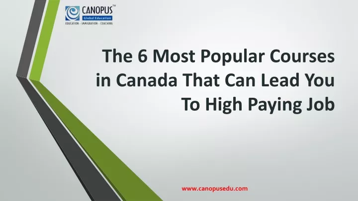 the 6 most popular courses in canada that can lead you to high paying job