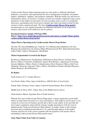 cardiovascular disease drug marketing report