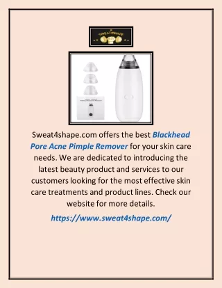 sweat4shape com offers the best blackhead pore