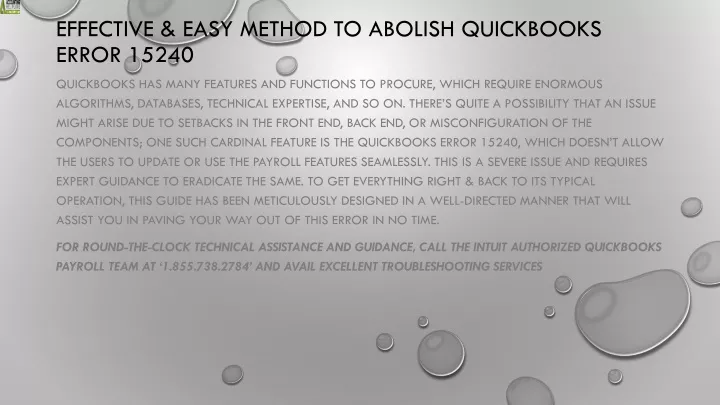 effective easy method to abolish quickbooks error 15240