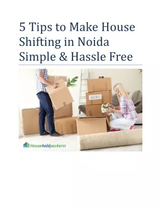 5 tips to make house shifting in noida simple