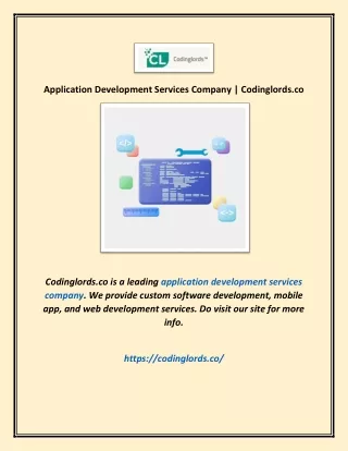 Application Development Services Company | Codinglords.co