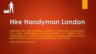 hire handyman london