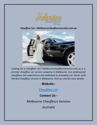 chauffeur car melbournechauffeursservices com au