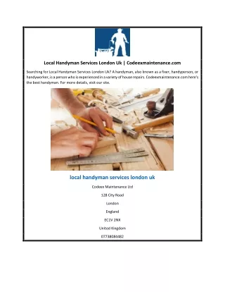 local handyman services london