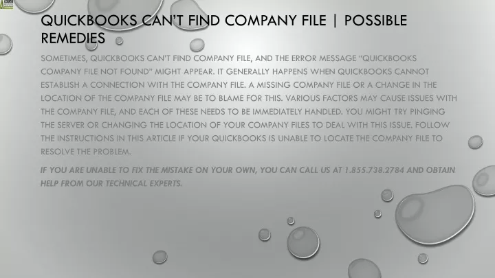 quickbooks can t find company file possible remedies
