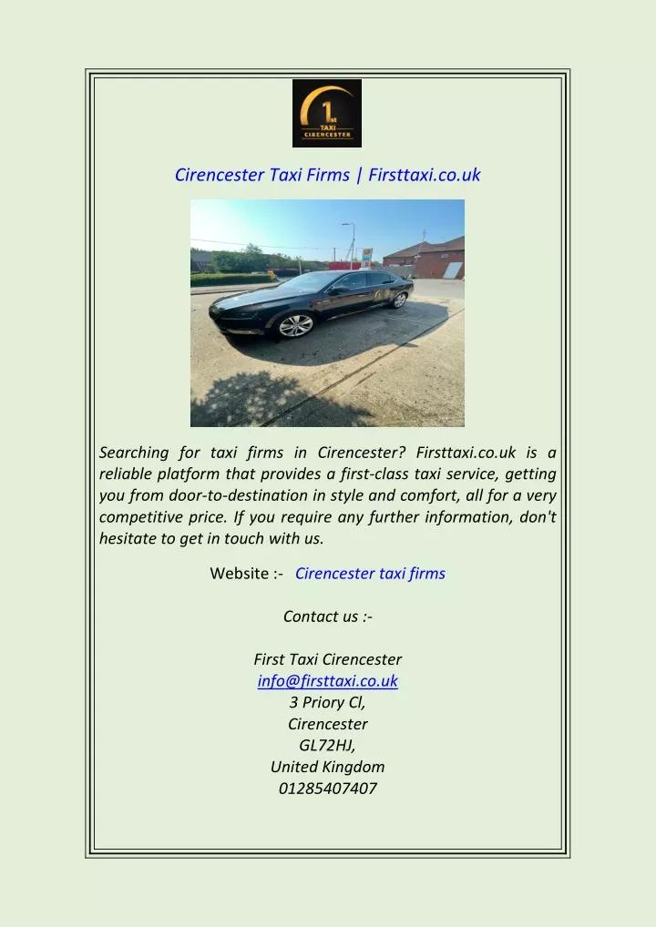 cirencester taxi firms firsttaxi co uk