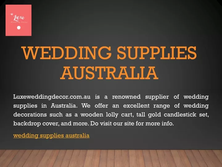 wedding supplies australia