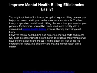 improve mental health billing efficiencies easily