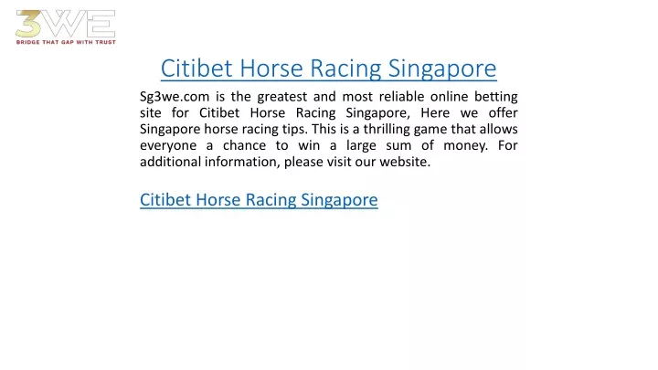 citibet horse racing singapore